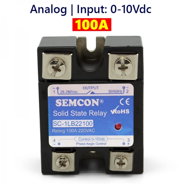 SC-1LB22100 SSR 1 Pha 100A | Output: 24-280Vac, Input: 0-10Vdc